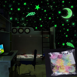100Pcs/set Night luminous Moon Star Stickers Light Up Glow In The Dark for Baby Kids Bedroom Decor Xmas Halloween Birthday Gift