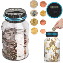 1.8L Piggy Bank Counter Coin Electronic Digital LCD Counting Coin Money Saving Box Coins Storage Box For USD/EURO/GBP