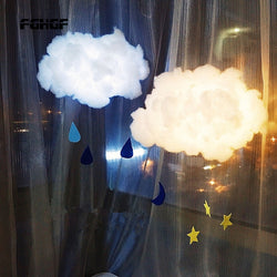 DIY Handmade Cute Cotton Cloud Shape Light Hanging Night Light For Birthday Gift Home Bedroom Decor