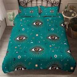 3D digital printing whimsical pattern eyes custom quilted bedding